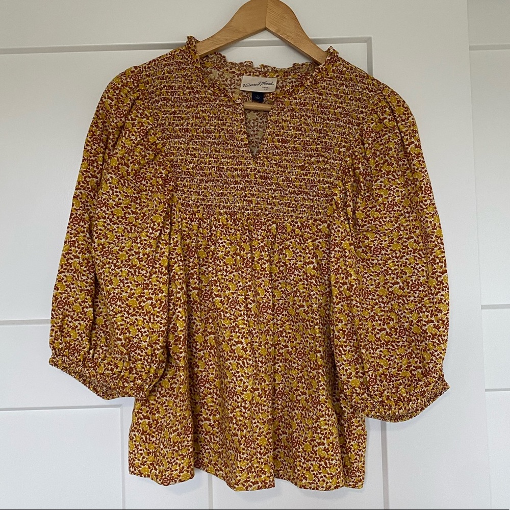 Universal Thread | orange and yellow floral blouse | size small | worn once